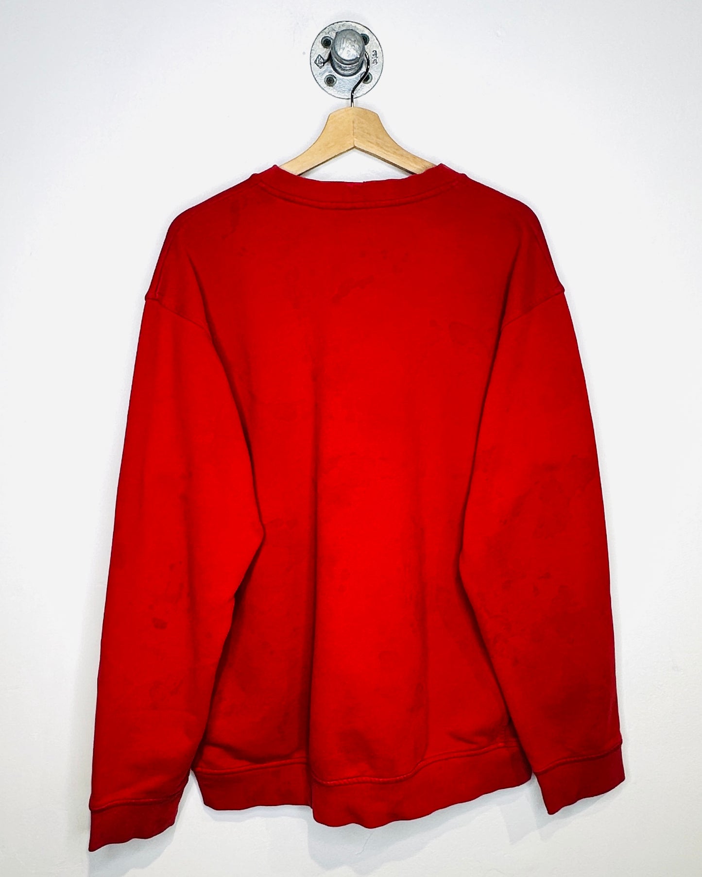 2000s Embroidered Nike Swoosh Red Crewneck Sweatshirt