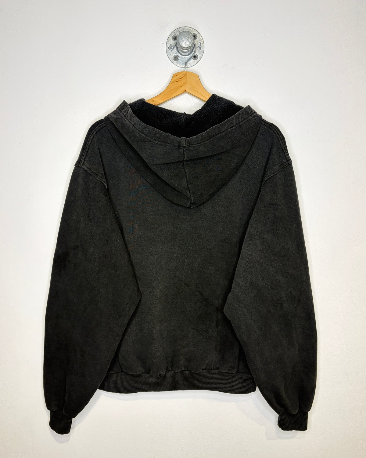 Vintage 90s Boxy Mossimo Faded Black Zip Up Hoodie