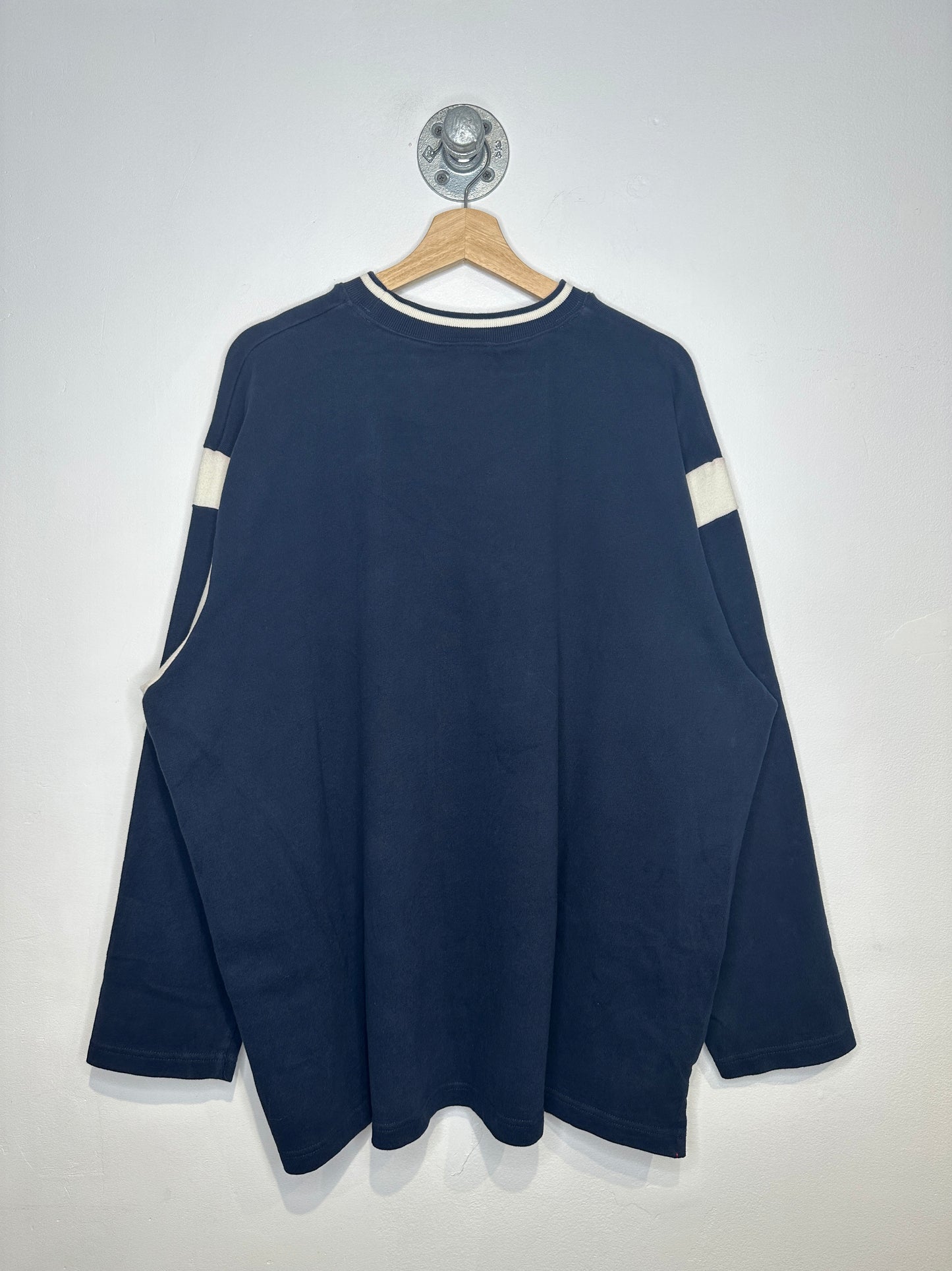 Vintage Early 2000s Walt Disney World Navy And White Long Sleeve Heavy Cotton Shirt