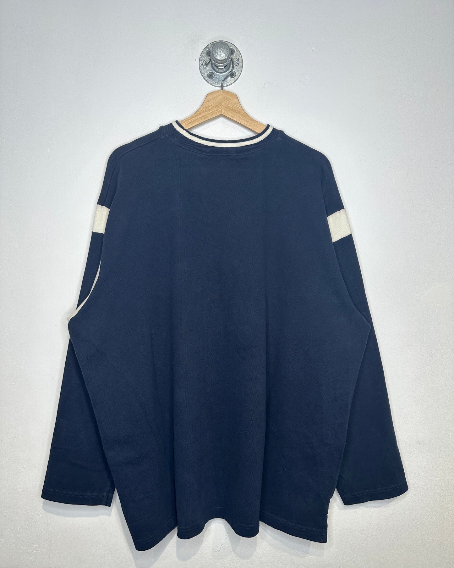 Vintage Early 2000s Walt Disney World Navy And White Long Sleeve Heavy Cotton Shirt
