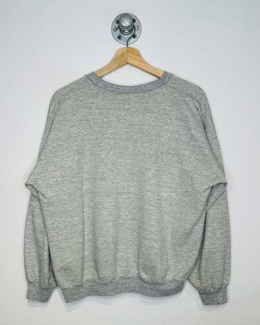 Vintage 1980s Universite Paris Sorbonne Distressed Grey Sweatshirt Crewneck