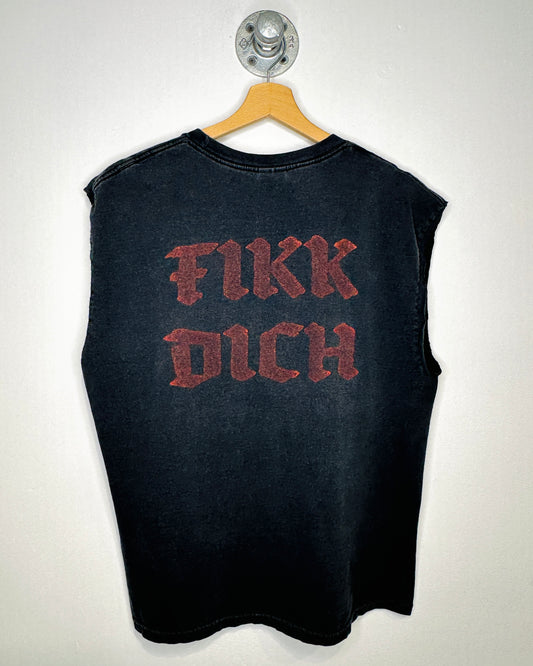 Vintage Hansel And Gretyl Cut Off Black Tee Shirt