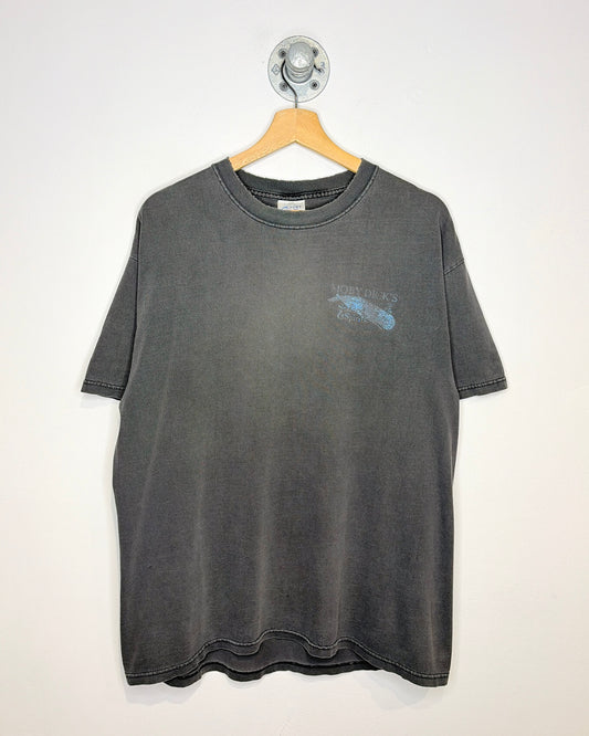 Vintage Distressed “Moby Dick’s” Faded Black Tee Shirt