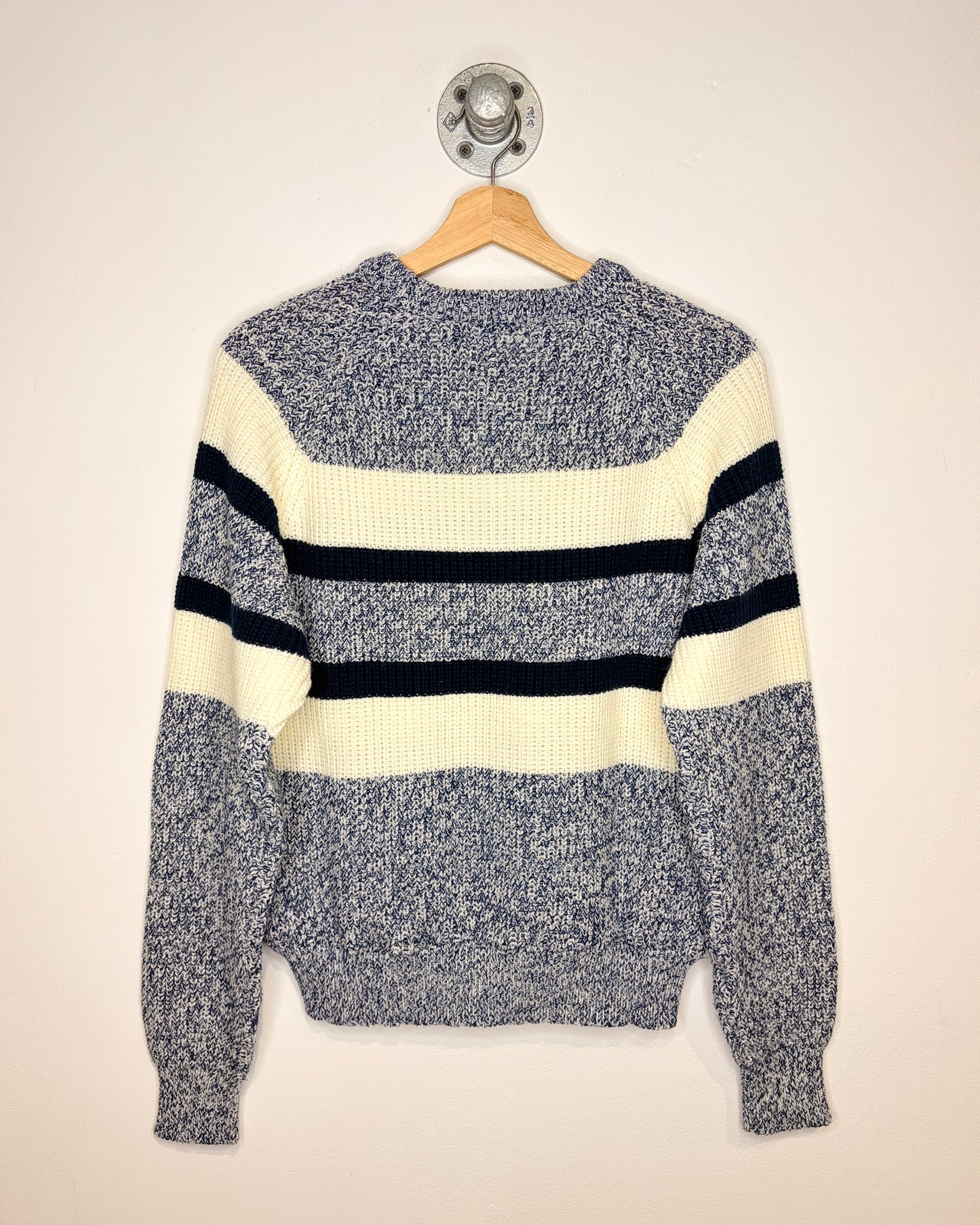 Vintage 90s St. John’s Bay Navy Blue Striped Knit Sweater