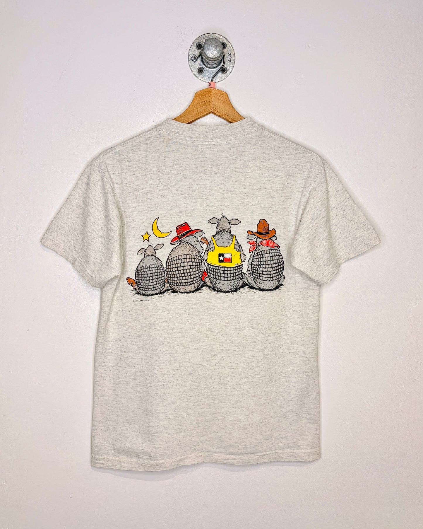 Vintage 1990 Texas Armadillos Grey Tee Shirt