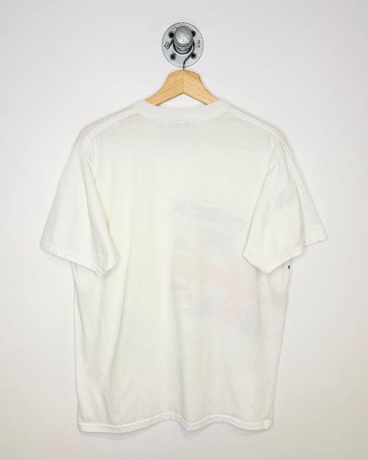 Vintage 80s Reebok GB Paper Thin White Tee Shirt