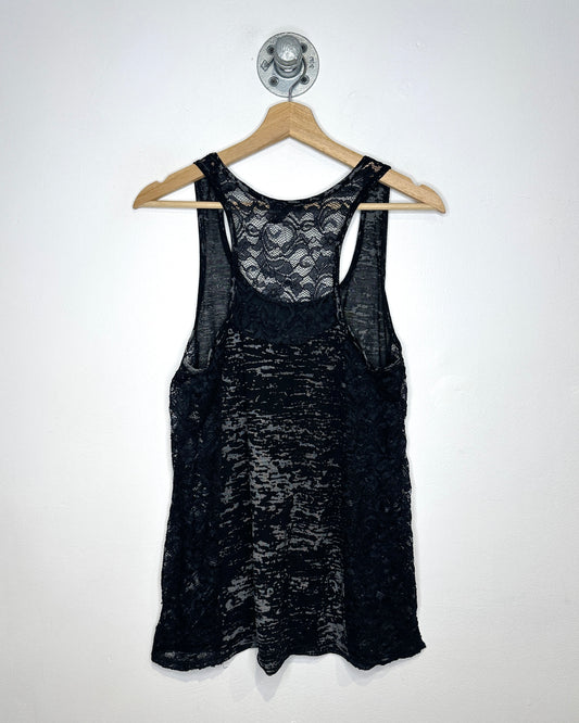 2000s Women’s Le Chateau Black & Grey Tank Top