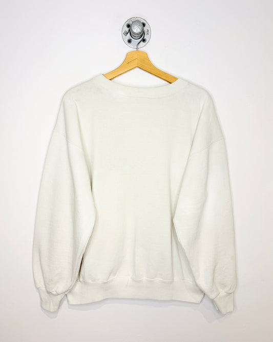 Vintage 1990s University Of Hawaii Multi-Colour Font White Crewneck Sweatshirt