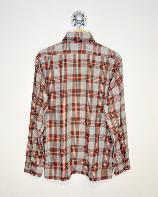 Vintage 70s/80s “National Shirt Shops” Grey & Red Plaid Button Up Shirt