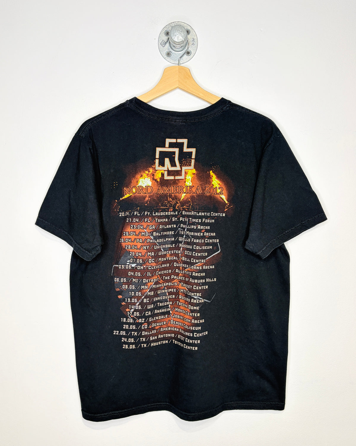 2012 Rammstein Nord Amerika Black Band Tee Shirt