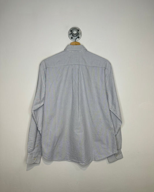 Vintage 1980s Hamilton Light Blue Striped One Pocket Button Down Long Sleeve Shirt