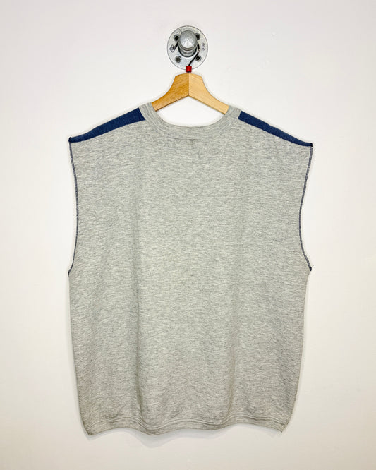 Vintage 1980s Longlast By Harley Sleeveless Lightweight Two Tone Crewneck Sweatshirt