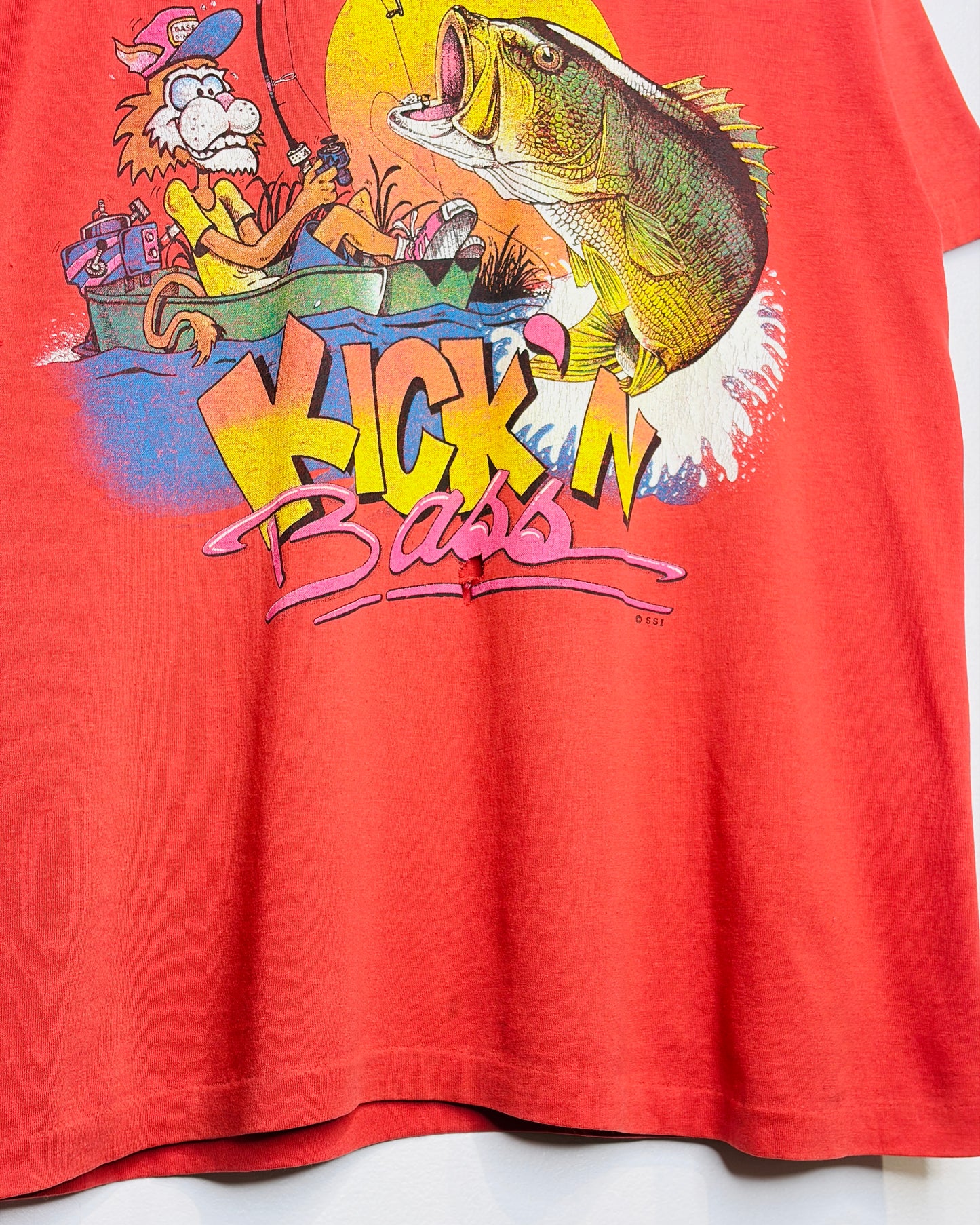 Vintage 90s Kick’N Bass Red Fishing Shirt