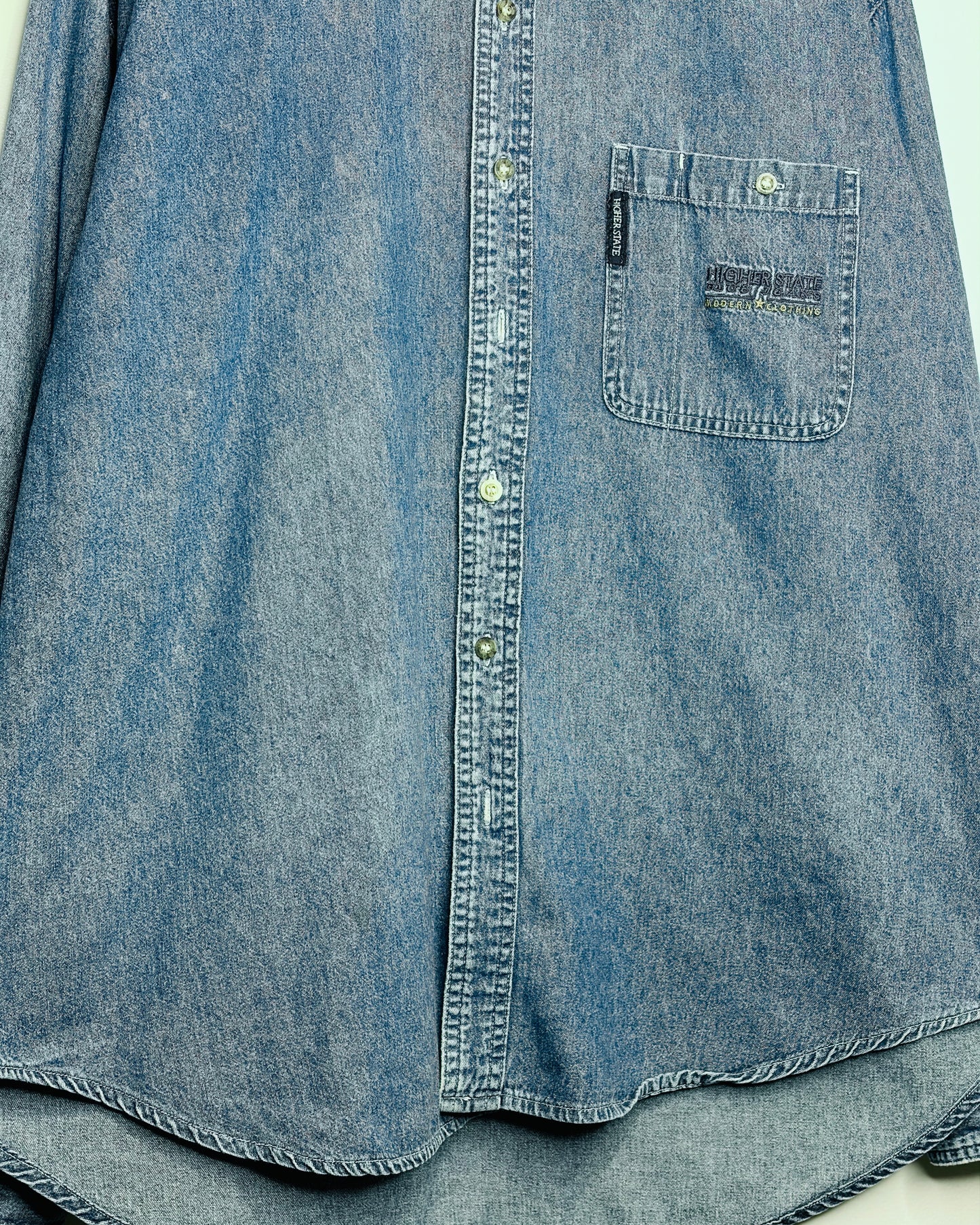 Vintage 90s High State Tonal Denim Button Up Shirt