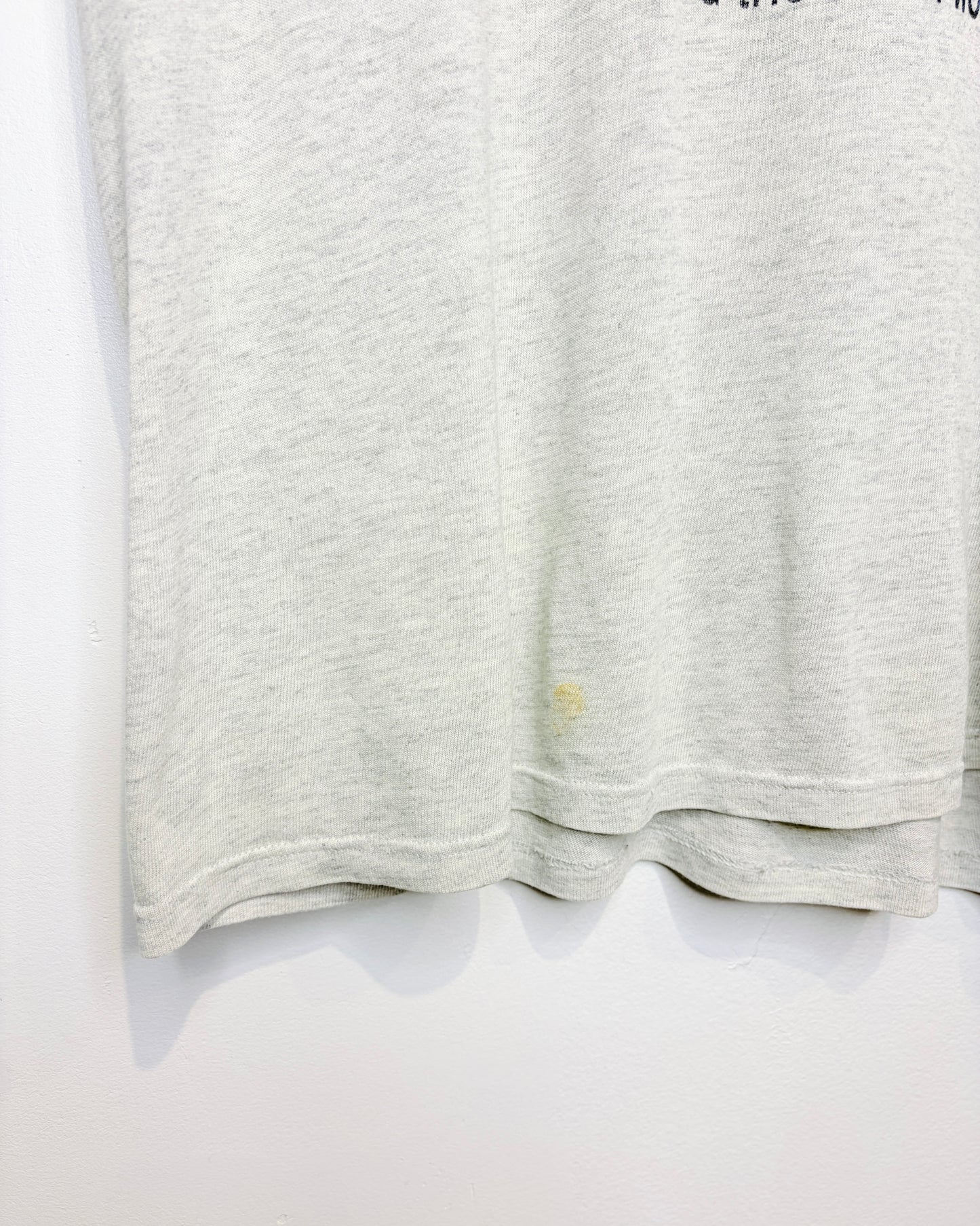 Vintage 90s Distressed “The Lawn Won” Paper Thin Grey Tee Shirt