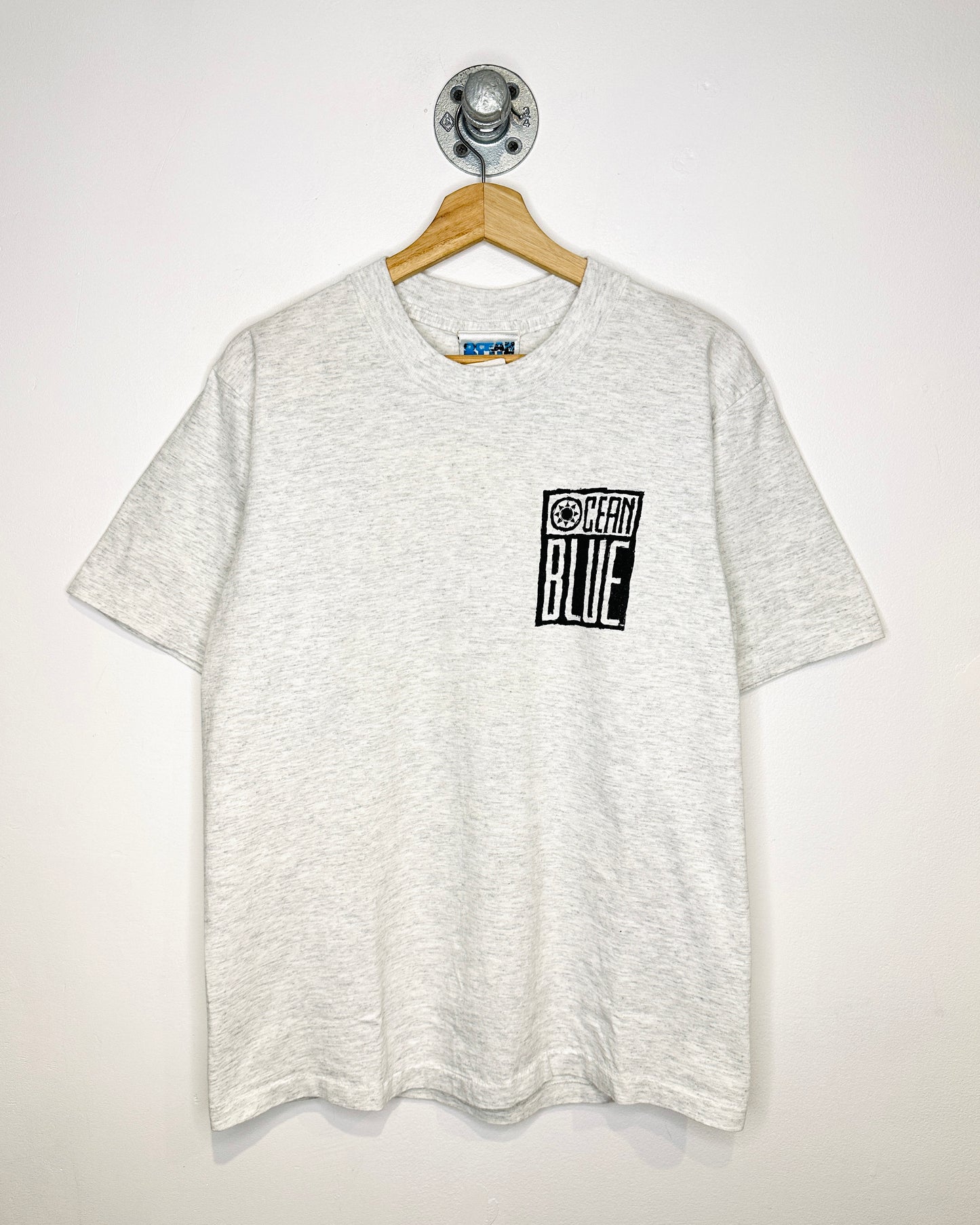 Vintage 90s Ocean Blue Heather Grey Tee Shirt