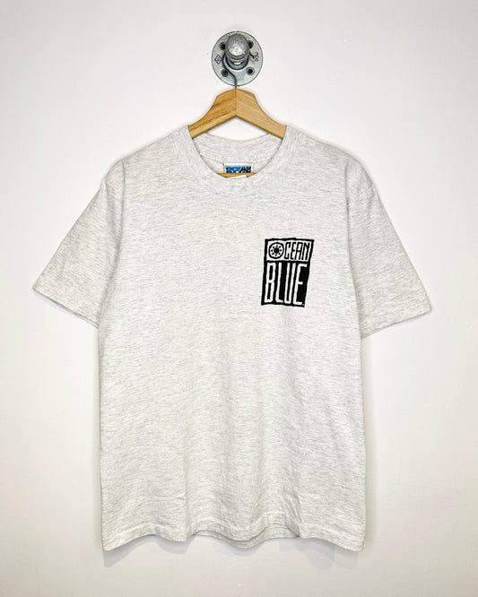 Vintage 90s Ocean Blue Heather Grey Tee Shirt