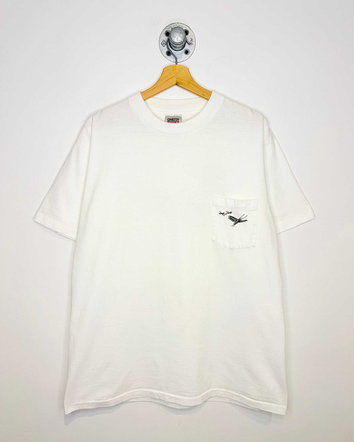 Vintage 90s Trout Fish White Pocket Tee Shirt