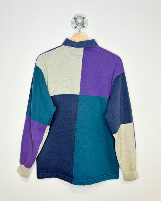 Vintage 90s Canadian Made Barbarian Color Block Rugby Shirt