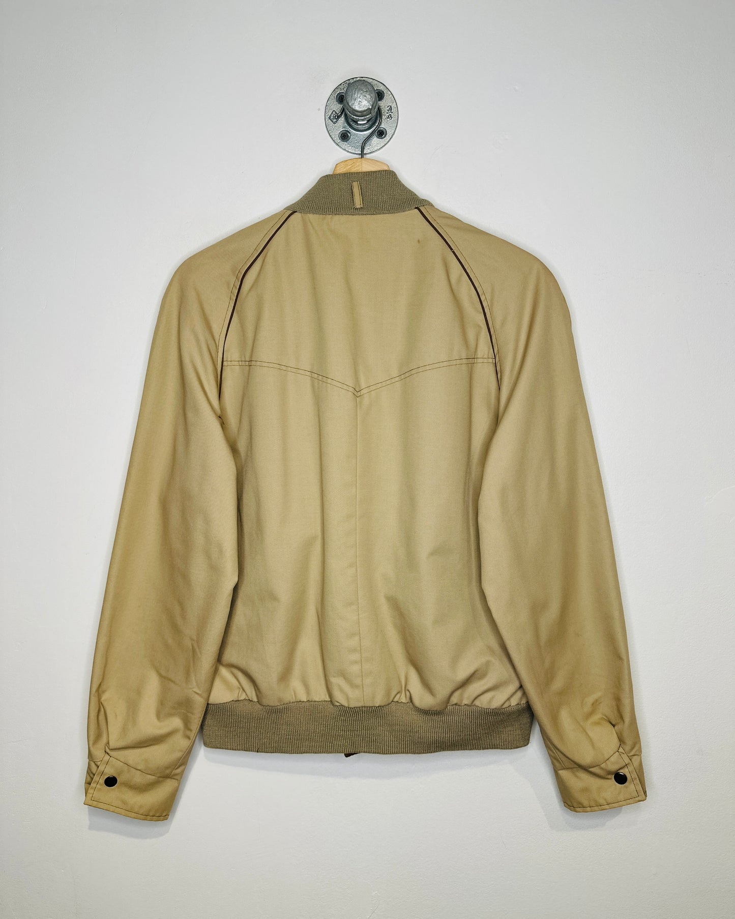 Vintage 1980s Members Only Brown And Beige Reversible Bomber Jacket