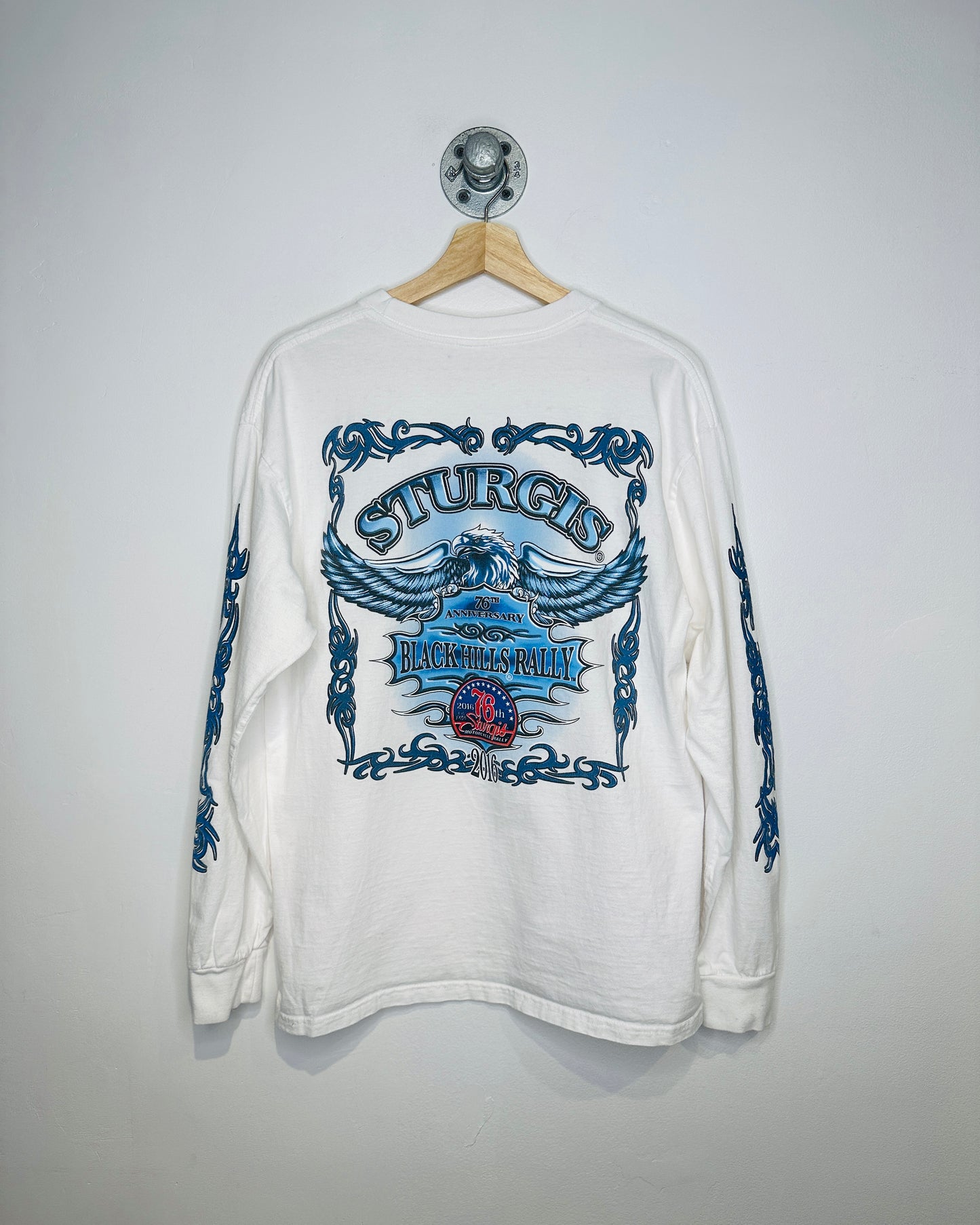 2016 Sturgis 76th Anniversary Black Hills Rally White Long Sleeve Shirt