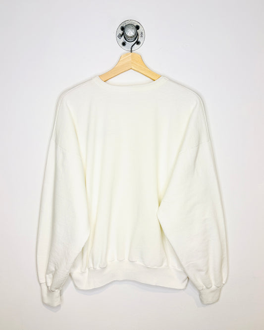 Vintage 90s Smarties Embroidered White Crewneck Sweatshirt