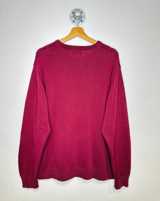 2000s Chaps Ralph Lauren Textured Maroon Sweater