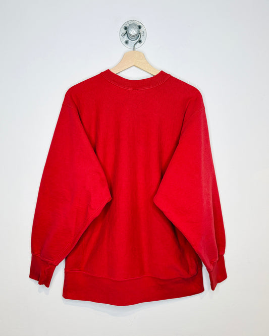 Vintage 90s Champion Reverse Weave Faded Red Crewneck Sweatshirt