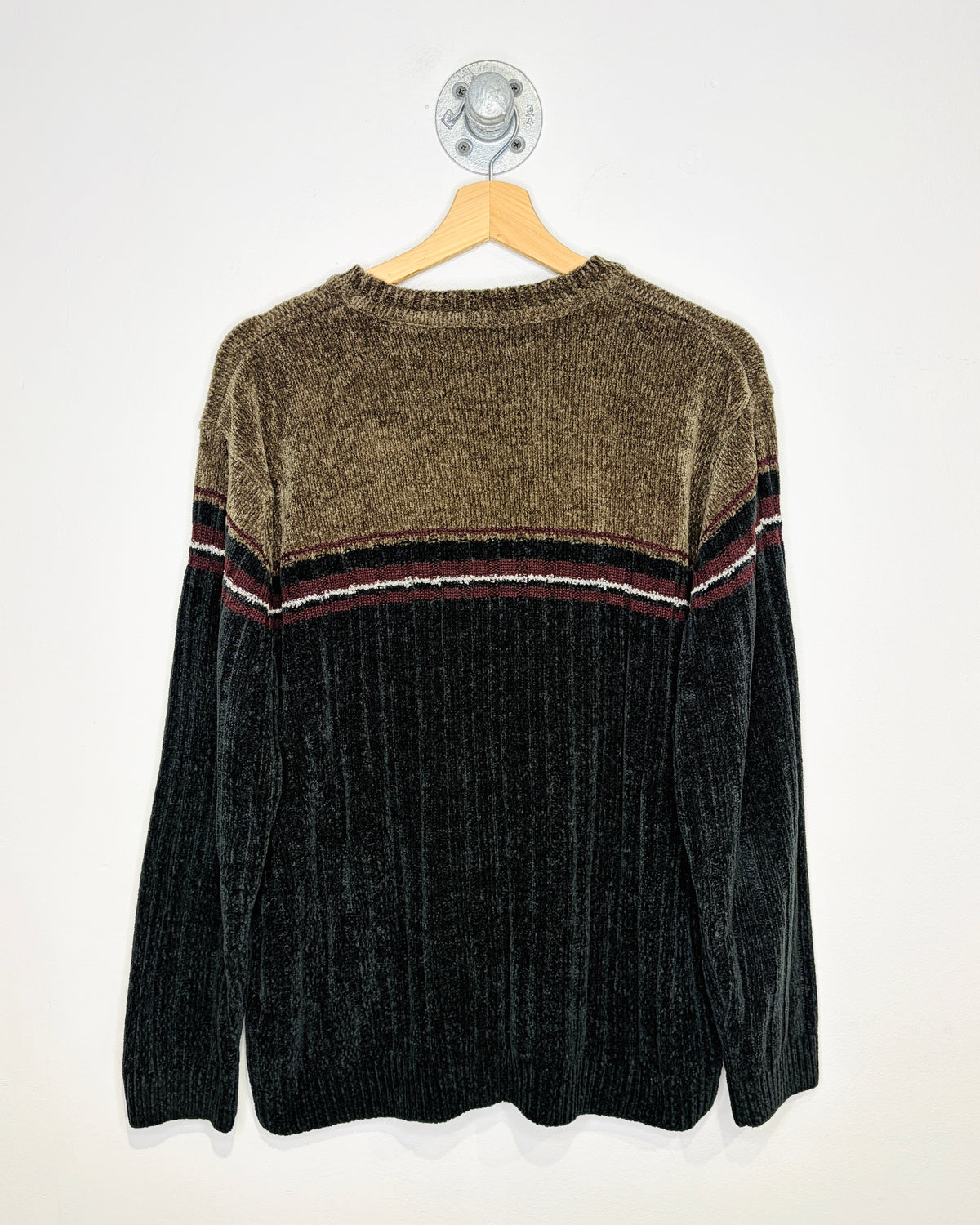 Vintage 90s/00s Faded Glory Brown & Black Striped Sweater