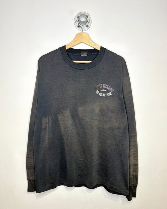 Vintage 90s The Screaming Chicken Heavily Faded Black Longsleeve Shirt