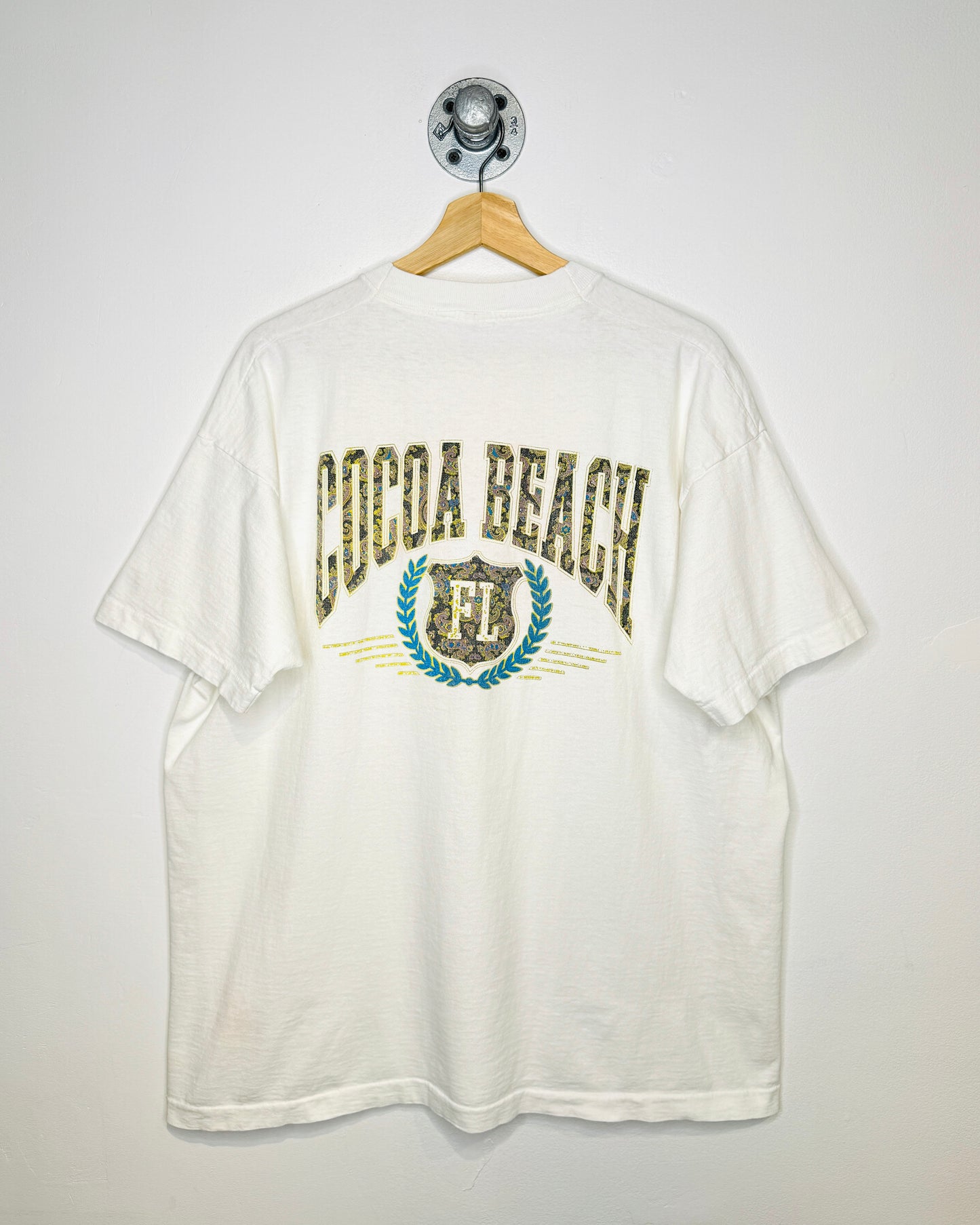 Vintage 90s Cocoa Beach Florida White Tee Shirt