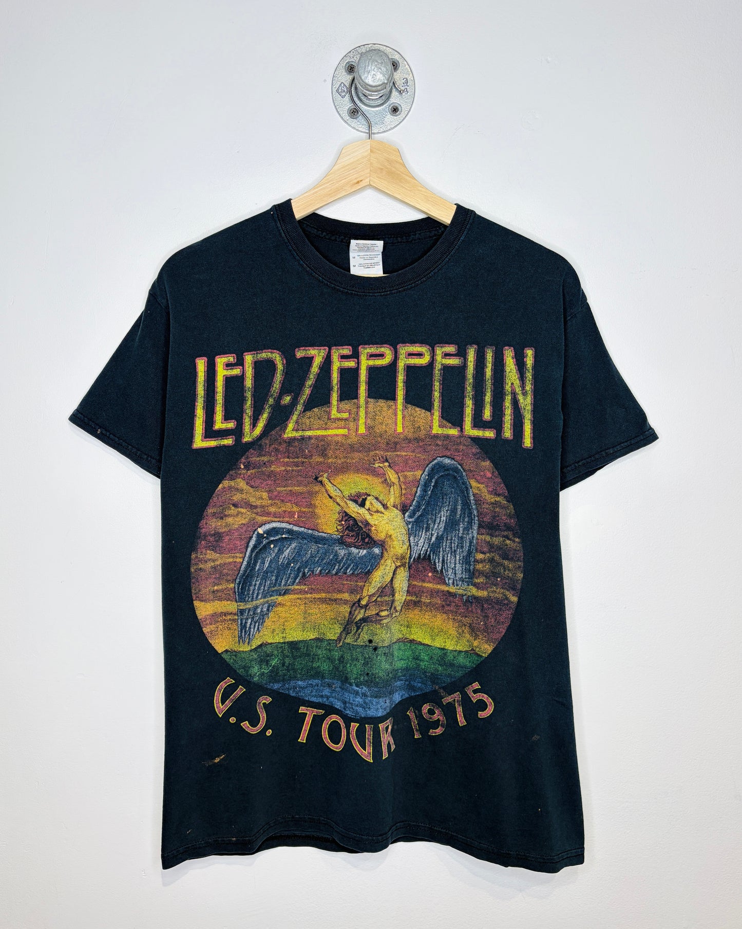 2000s LED Zeppelin U. S. Tour Faded Black Tee Shirt