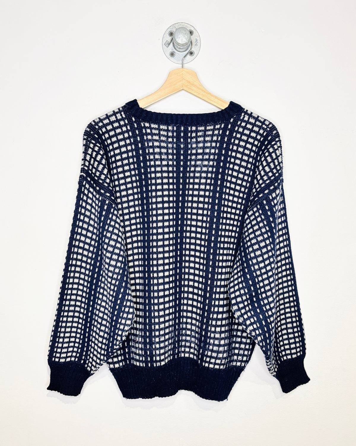 Vintage 90s Steel Sport Navy & White Sweater