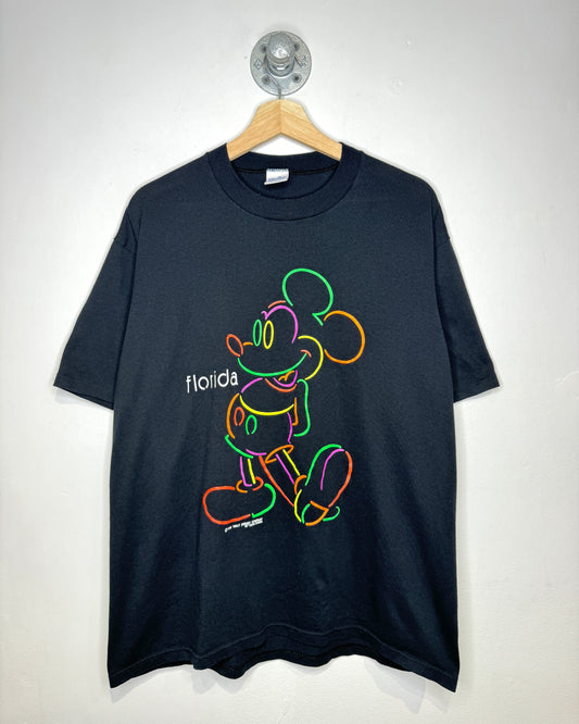 Vintage 90s Disney Florida Paper Thin Black Tee Shirt