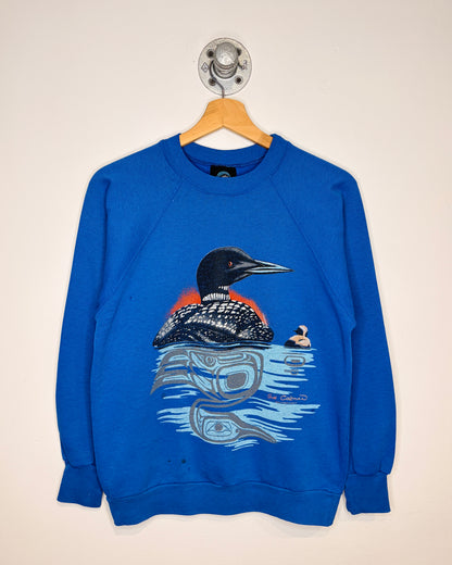 Vintage 90s Sue Coleman Art Blue Crewneck Sweatshirt