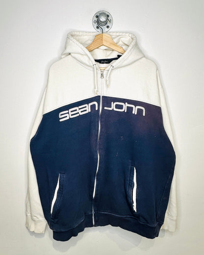 2000s Y2K Sean John Two Tone Zip Up Hoodie