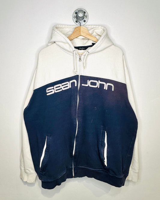 2000s Y2K Sean John Two Tone Zip Up Hoodie