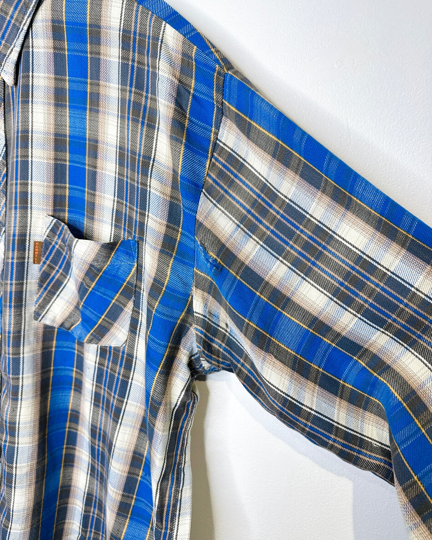Vintage Hamill Plaid Distressed Flannel