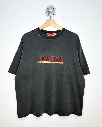 Vintage 90s Mondetta Off Shore Faded Black Tee Shirt