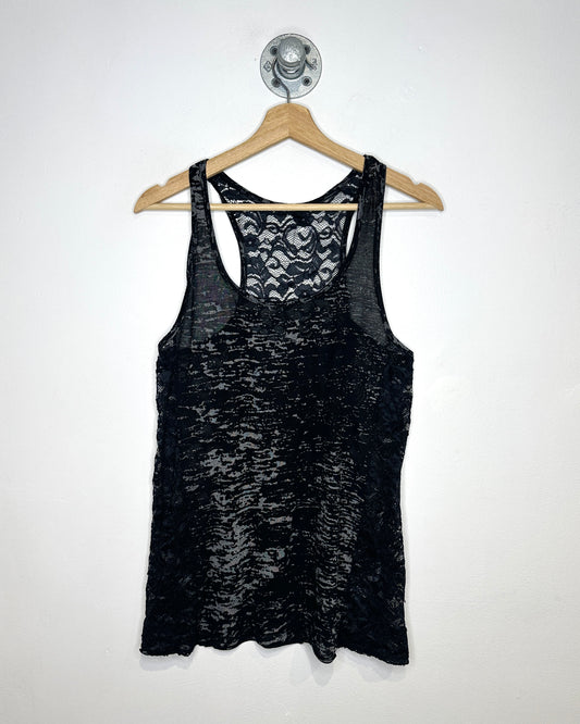 2000s Women’s Le Chateau Black & Grey Tank Top