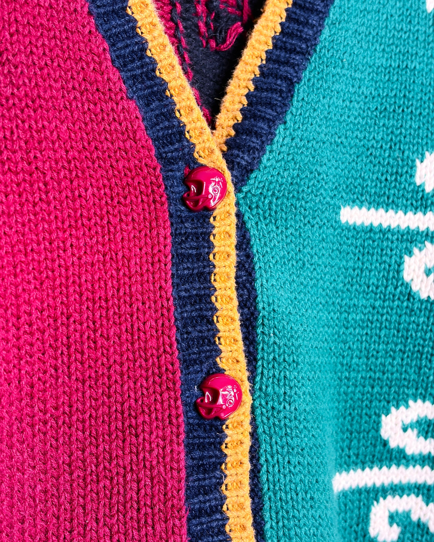 Vintage 90s Belle Pointe Football Cheerleader Knit Cardigan