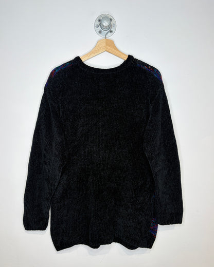 Vintage 90s Milano Black Abstract Sweater