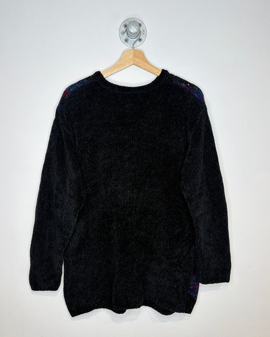 Vintage 90s Milano Black Abstract Sweater