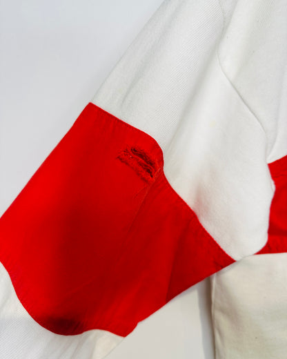 Vintage 1987 George Brown Pub Staff Long Sleeve Red And White Polo Shirt