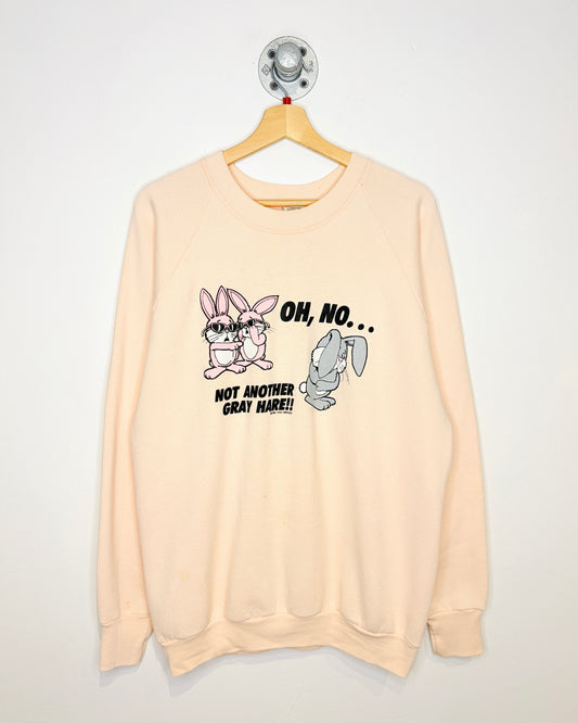 Vintage 1987 Gray Hare Doc Drizzle Faded Pink Crewneck Sweatshirt