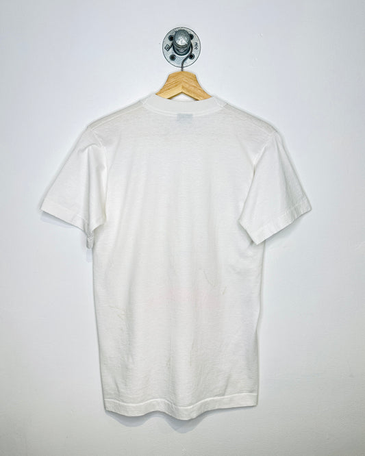 Vintage 1989 Carousel Puff Print White Tee Shirt