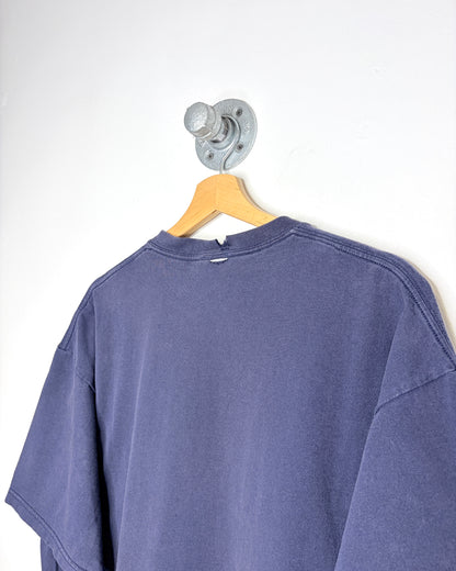 Vintage Six Flags Magic Mountain Faded Navy Blue Tee Shirt