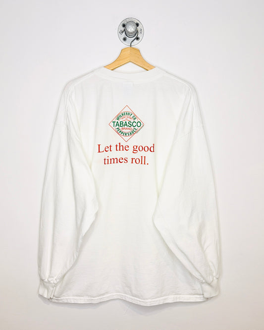 Vintage Tabasco “Let The Good Times Roll” White Longsleeve Shirt