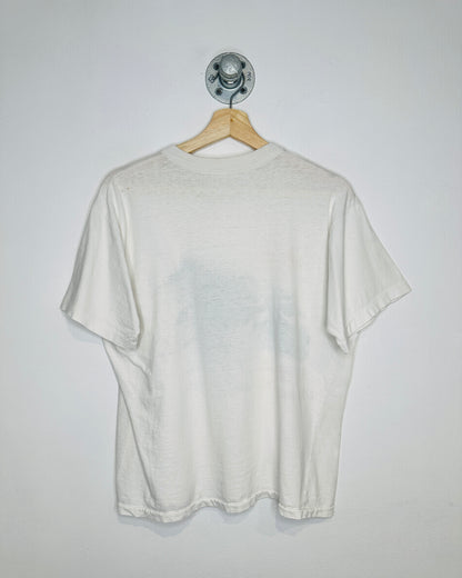 Vintage 80s “I Climbed The Great Wall” Paper Thin White Tee Shirt