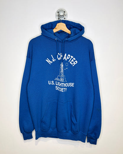 Vintage 90s N. J. Chapter Lighthouse Society Blue Hoodie
